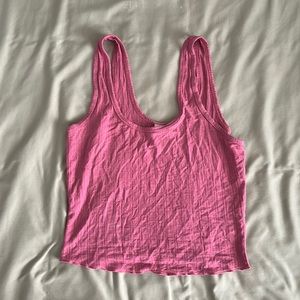 Pink ribbed tank